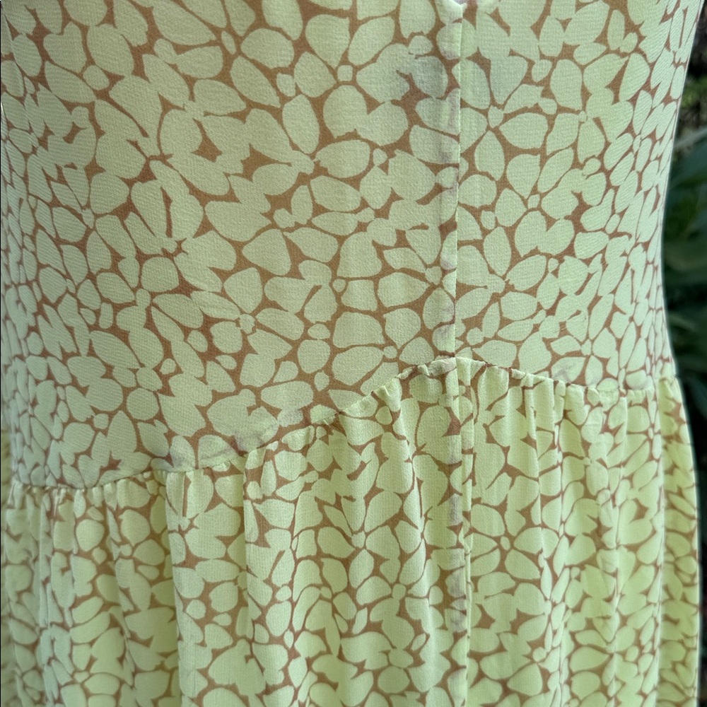 Joie Bondi V-neck Midi Silk Dress in the color Shadow Lime, size Large - Picture 5 of 7